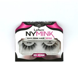 Laflare 3D NY Mink Eyelashes, 100% Real Mink Hair Lashes, Luxury Makeup, Natural, Light, Trendy, Variety, Reusable, Multi layered Real Mink Hair Lashes (NY60)
