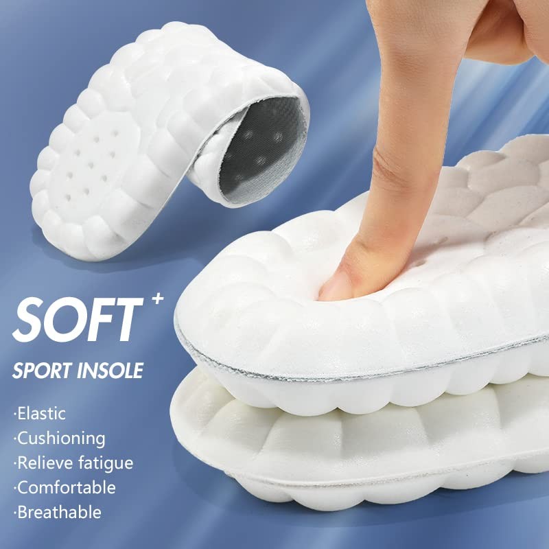 2 Pairs Memory Foam Insoles Shock Absorption Flexible Replacement Insoles