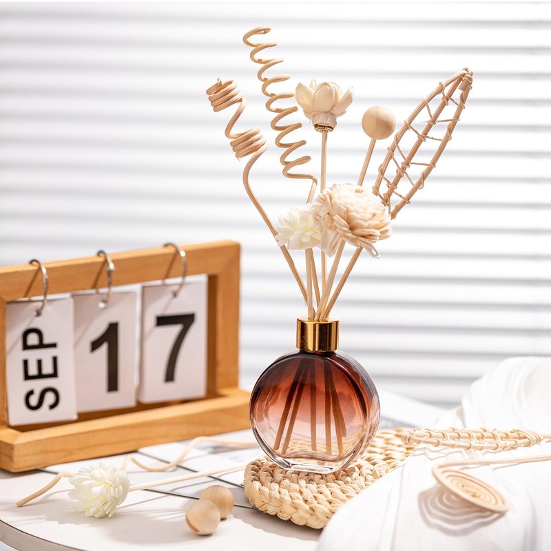 HFKPJRT 23Pcs Rattan Reed Diffuser Sticks Set, 10 Inch Natural