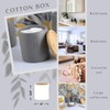 Modern Matte Gray Cotton Pad Jar with Natural Bamboo Lid