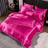 Bedorm Luxury Silky Comforter Full Hot Pink Satin Bedding Comforter