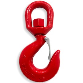 5 Tons Heavy Duty Swivel Hook with Safety Latch,360 Degree Rotating Crane Swivel Lifting Eye Hook for Crane, Swivel Chain Hooks for Lifting Chains Port Transportation, 11000 Lbs Capacity,Red