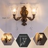 Wellmet 2-Lights Bronze Wall Sconce, Retro Wall Light, Bathroom Vanity