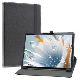 LiuShan Compatible CHUWI Hi10 Max Rotation Case, 360 Rotation Stand PU Cover for 12.95" Tablet, Black