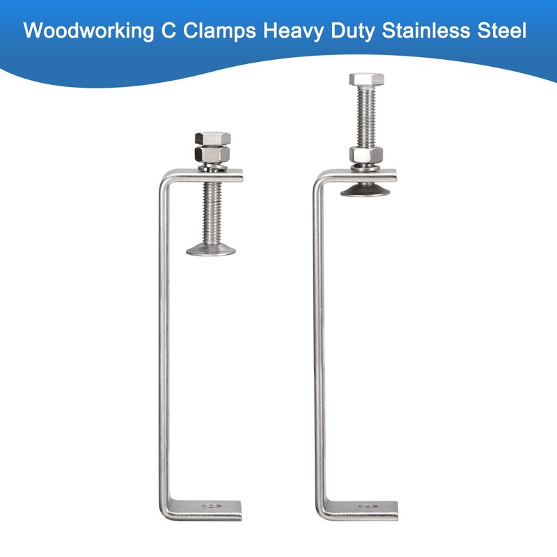 Awclub 2 Pack 304 Stainless Steel C Clamps with 130mm/5.12"