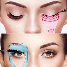 Herramienta De Máscara De Pestañas De 2 Piezas Herramienta De Maquillaje De Pestañas 3 En 1 Aplicador De Máscara De Superior Inferior Peine De Guía De