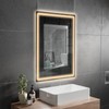LED-Bathroom-Mirror-with-Lights,Display The Temperature and Time Bathroom Mirror with Light De-fogging,