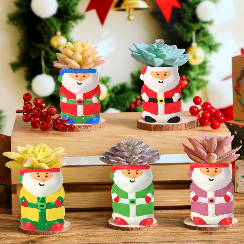 Pasimy 6 Set Ceramics to Paint DIY Ceramic Succulent Planter
