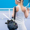 [PATIKIL] テニスキーチェーン 4個のミニテニスラケットキーチェーンキーリングテニスボールかわいいスポーツキーリング スポーツ愛好家向け 金色トーン
