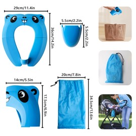 Foldable Baby Toilet Seat, Toilet Adapter for Children, Toilet Seat Cover, Toilet Seat Covers, Non-Slip Splashproof, Foldable for Travel, Boys and Girls, with Storage Bag