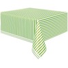 Unique Party 50304 - Plastic Lime Green Striped Tablecloth, 9ft