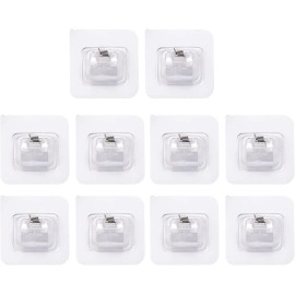 Unbranded 10Pcs Nail Free Bracket Self Adhesive Holder Hooks Adjustable Curtain Rod Clips