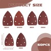 50Pcs Sanding Pads Sander Pads,Triangle Sanding Sheets,Sanding Discs Pads,40/80/120/180/240 Grits