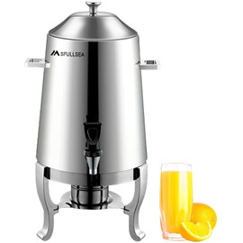 13L Hot Beverage Dispenser Chafer Coffee Urn Stainless Steel Coffee Chafer Urn Hot Coffee Chafer for Coffee Chocolate Juice Tea Drinks Hot plate & alcohol heating About 50cup