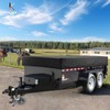 Utility Trailer Cover(no ramp gate),Waterproof Windproof Heavy Duty Black Dump