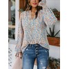 MASCOMODA Womens V Neck Floral Long Sleeve Tops 2025 Summer