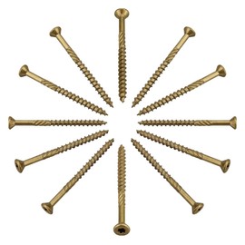 NOOTO 48606 Wood Screws, #9 x 2-1/2", Premium Outdoor Deck Screws, Rust Resistant, Epoxy Coated Bronze, 120 pcs