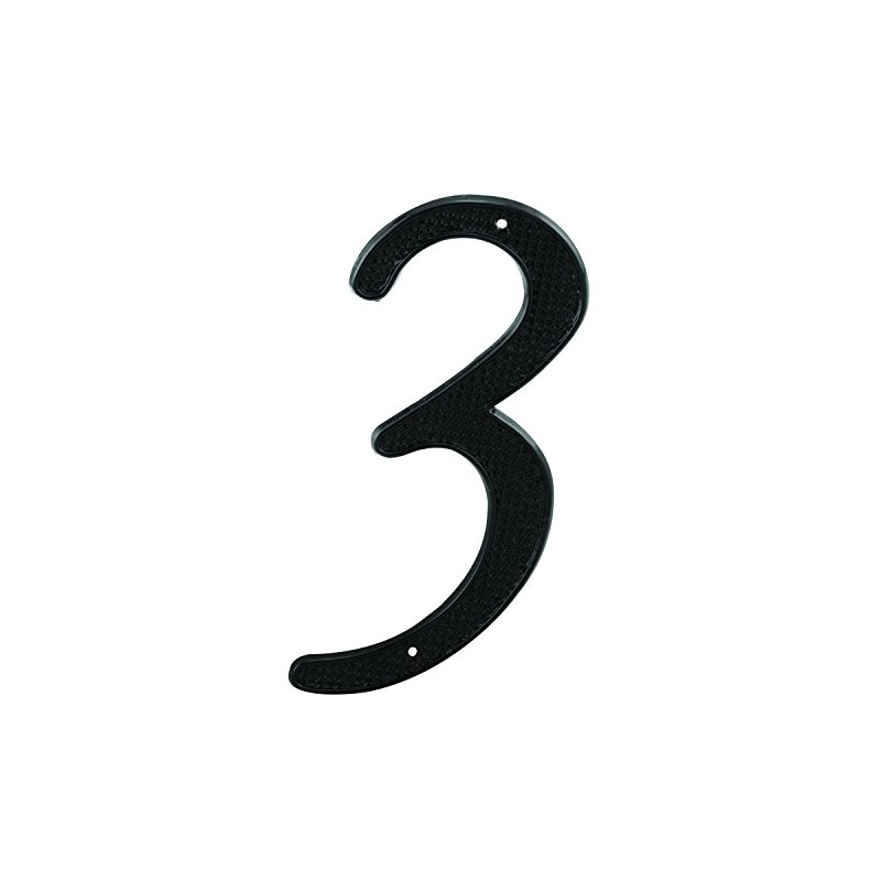 Prime-Line MP4113 4 In. House Number 3, Diecast, Black Finish