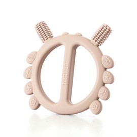 Haakaa Silicone Crab Baby Teether,Teething Toys,360°Baby Toothbrush Head for Infant Self-Brushing Training,Food-Grade Silicone,Blush