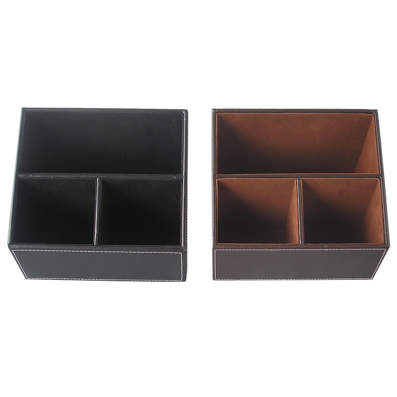 KINGFOM Remote Control Organiser, 3 Compartments TV Remote Holder (Black)