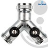 tecuro 2-Way Y-Splitter with Shut-Off Valves for Taps and Valves