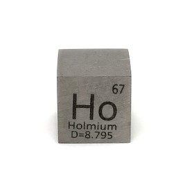 Elemental Specimen Holmium Ho 0.4 inch (10 mm) Square Cube, Engraved A Type