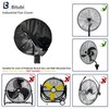 Bitubi Black 18-20 Inch Industrial Fan Cover, Waterproof & Dustproof,