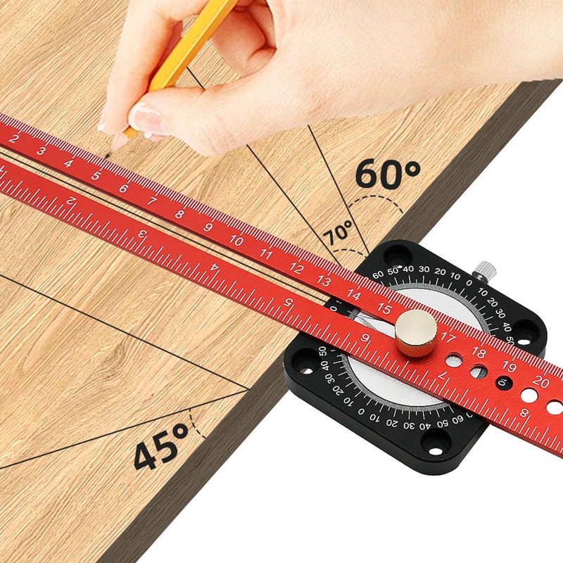 Compass Scriber 360° Aluminum Alloy Dual Scale Ruler Scribing Tool