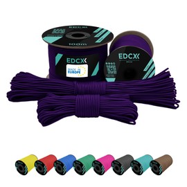 EdcX 2 mm Nylon Paracord 275 (15, 30, 50 and 100 m)– 100% Nylon rope, 3-Strand cord, Nylon cord 2 mm in Many Colours (Purple, 50 m)