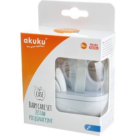 AKUKU Baby Nail Care Set Newborn Blue 5-Piece "Apple" Health & Baby Care Kit Baby Care Set Newborn Girls and Boys Baby Care Set Girls Boys Baby Basic Equipment Set (Grey)