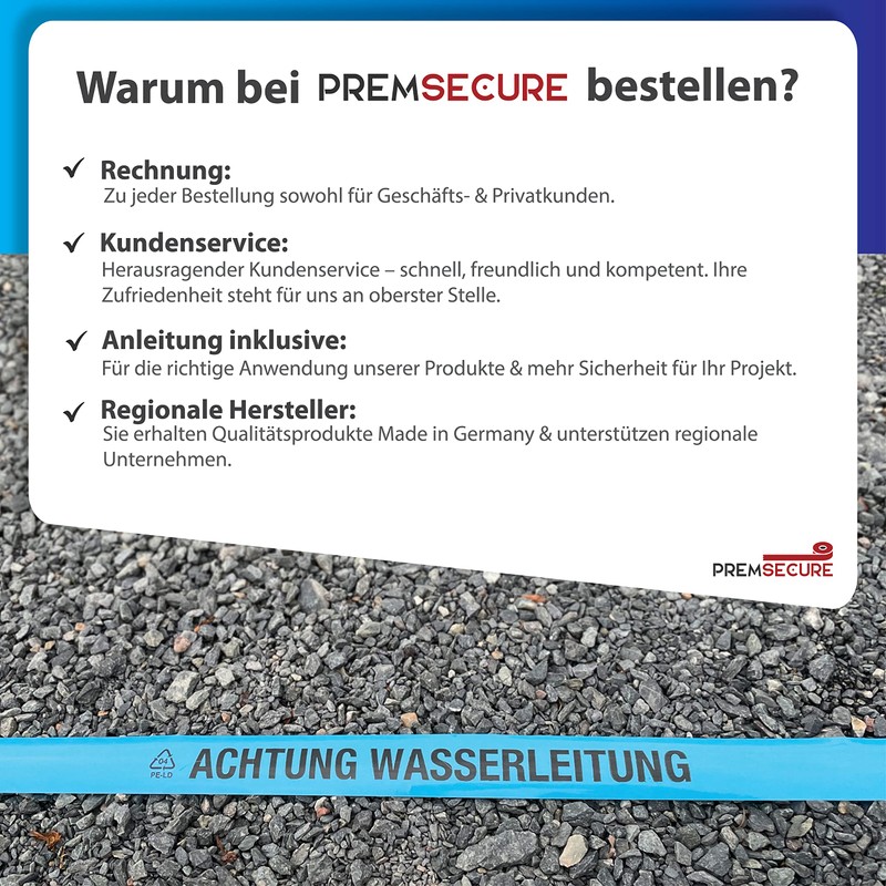 PremSecure Path Warning Tape Warning Water Pipe Warning Tape Drinking