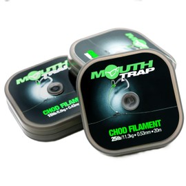 Korda Mouth Trap Fishing Line, 20m, Fluorocarbon, Stiff with Green Tint, High Memory, Curvable for Chods and Hinged Stiff Rigs