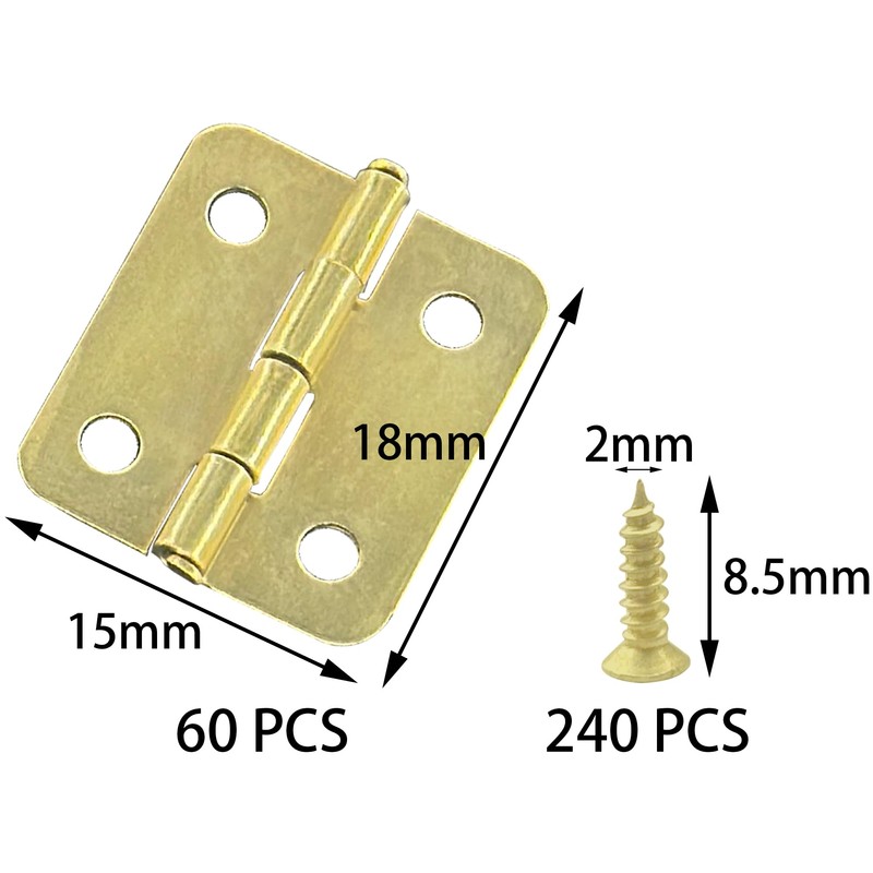 60 PCS Small Mini Hinges for Jewelry Boxes and Storage