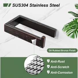 SAYAYO Oil Rubbed Bronze Toilet Paper Holder Wall Mount, Brushed Bronze Toilet Tissue Holder for Bathroom Tp Holder Square, SUS304 Stainless Steel 6 Inch