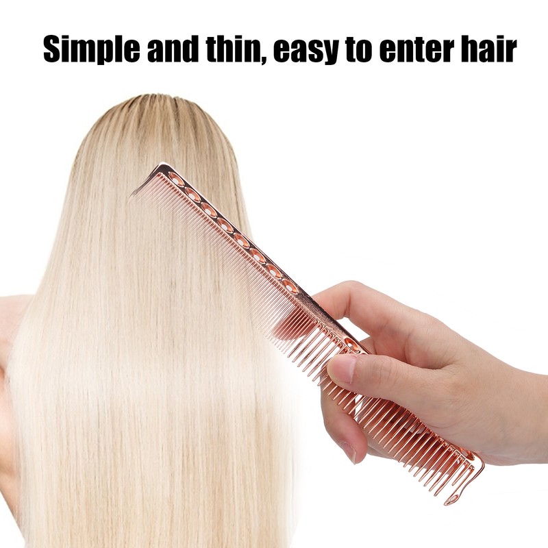 3pcs Space Aluminum Comb Set AntiStatic Wide Fine Tooth Hair