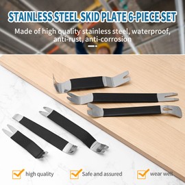 Saihisday 6PCS Patio Paver Removal Tool, Stainless Steel Paver Extractor Tool, Paver Lifting Tool for Garden Lawn Patio Yard Blocks Construction(Black)