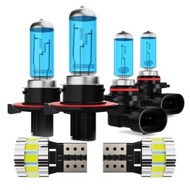 ZPXGIZT Light Bulbs Fit For Dodge Durango 2004-2006, High Performance Halogen Headlight Bulb And License Plate Lights Combo, 9008 9006 High Low Beam Fog Lights, 6000K White Light, Pack of 6