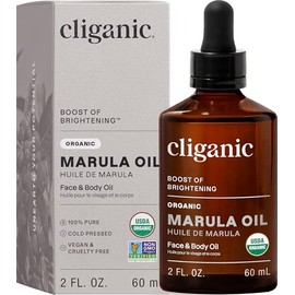 Cliganic Aceite de Marula Orgánico 100% Puro – 59 ml (2 oz) – Certificado USDA – Vegano, Sin OMG, Prensado en Frío – Para Piel y Cabello