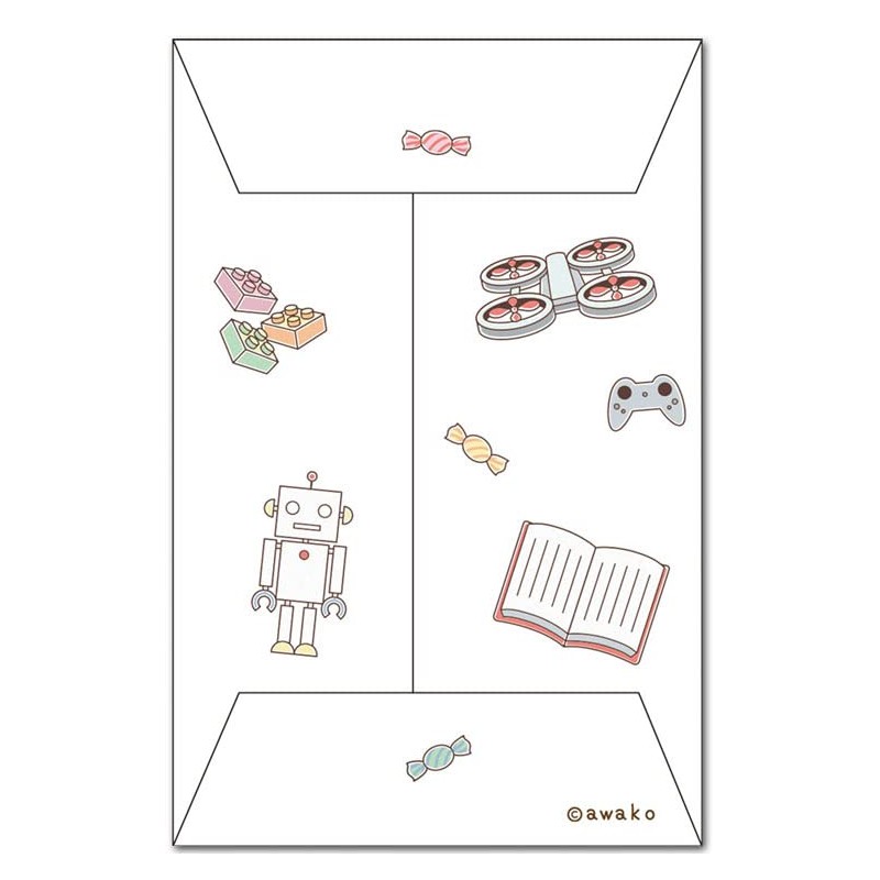 Funny Pochi Bag "Okozukai Toys" Multipurpose Celebration Bag, Pack of