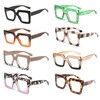 LJCZKA Quadratisch Blaulichtfilter Brille Damen Herren, Dicker Rahmen Blaulichtbrille Übergroß