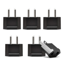 Ceptics Australia, China Plug Adapter Socket - USA to Chinese, New Zealand 2 Pin Type I Adaptor Power Wall Adapter, Argentina, Round to Angled Flat Pin Converter - 6 Pack (6)