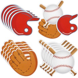 Gejoy 90 Piezas Recortes de Papel de Béisbol Recortes de Tema de Béisbol para Decoración de Fiesta Temática de Béisbol, 3 Estilos y 4.7 Pulgadas de Largo