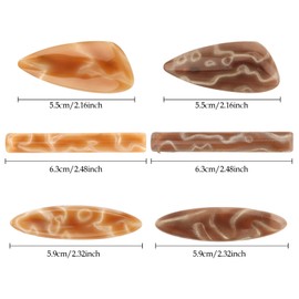 Oblihumoy 6 PCS French Hair Clips for Women Brown Duckbill Clip for Girls Bobby Pins Acetate Barrettes No Slip Geometric Fashion Hair Accessories for Women Girls
