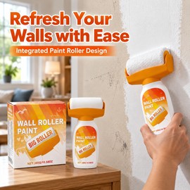 Wall Paint Roller for Touch-Ups – 300g White Latex Paint with Integrated Roller Applicator for Interior Wall Repairs and DIY Home Projects