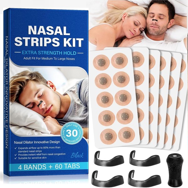60Pcs Magnetic Nose Strips, Nose Magnet for Breathing, Improve Sleep