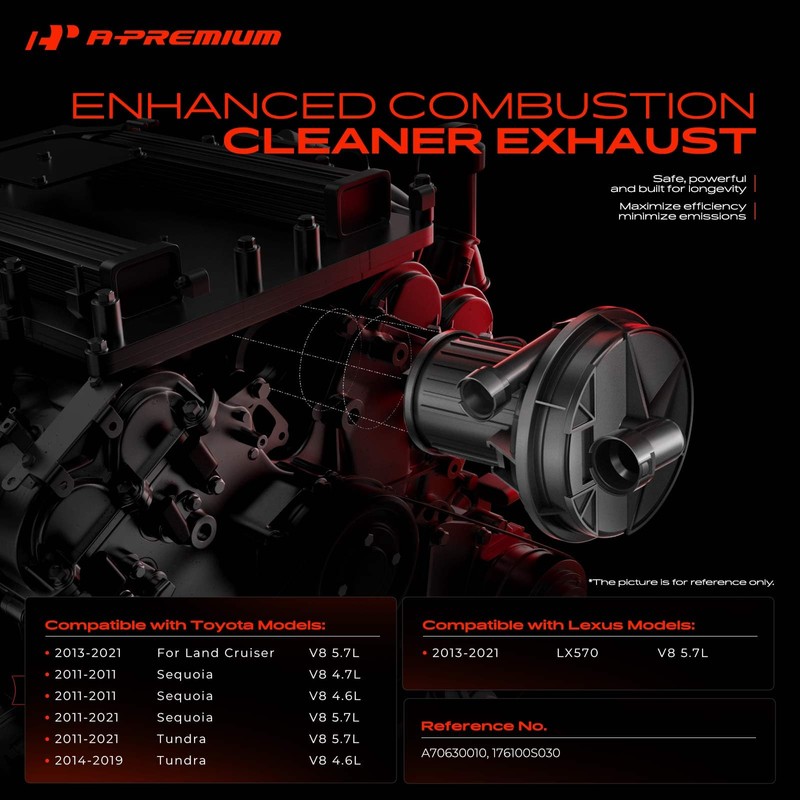 A-Premium Secondary Air Injection Smog Pump Compatible with Toyota Tundra