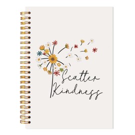 LADOCK Dandelion Floral Mental Health Spiral Notebook, Kindness Gifts Journal, Inspirational Motivational Notebook, Positive Journal for Women, Mental Health Psychology Gifts, 5.5x8.3