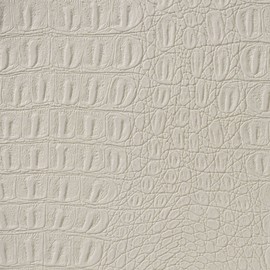 Alligator Fabric, Soft Textured Crocodile Vinyl Faux Leather, Gator Skin Embossed Upholstery DIY Craft and Clips Pleather Sheets – Individual 1 Yard Cut 36”x54” (White)