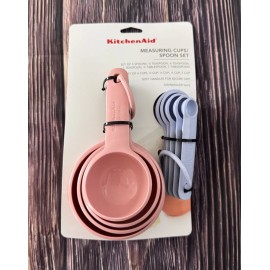 KitchenAid Measuring Cups Spoons Set Pink Lavender Cooking Baking Utensil