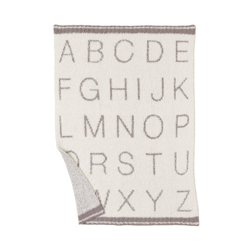 Barefoot Dreams CozyChic ABC Stroller Blanket, Cream/Beach Rock 30"x40"